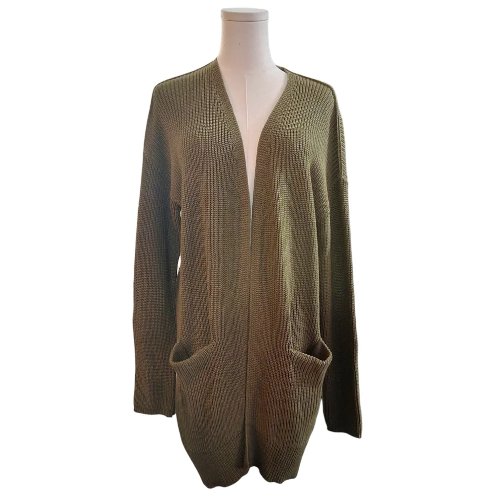 Universal Thread Cardigan Green Rib Knit Womens Size Medium